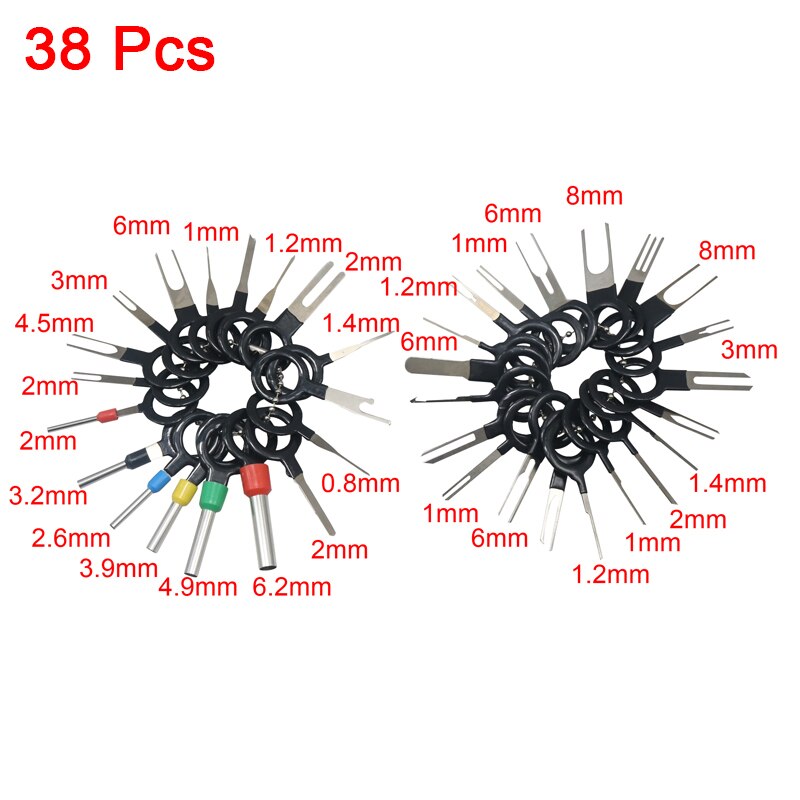 38 PCS Car Plug Terminal Removal Tool Set Terminal Pin Retractor Pick Needle Harness Terminal Pick Needle Retractor Harness