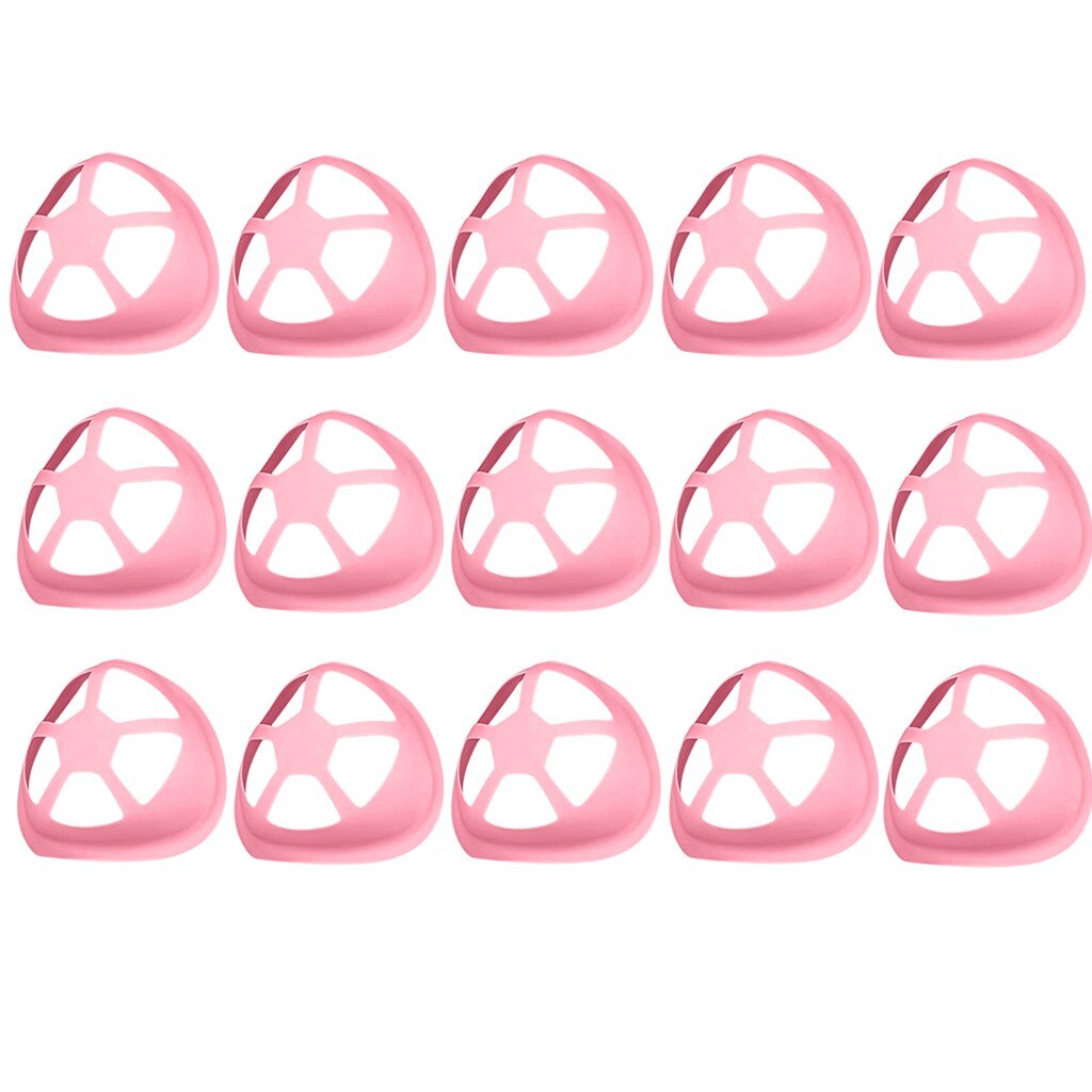 El soporte de máscara de silicona de 15 piezas aumenta el espacio de respiración para ayudar a respirar sin problemas, soporte de máscara, accesorios de máscara, soporte de máscar: Rosa