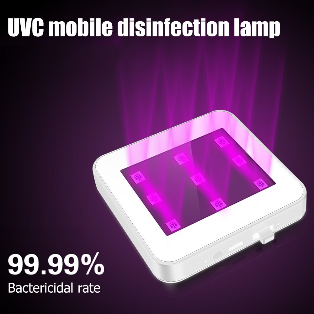 Rechargeable Sterilize UV-C Light 9 LED Germicidal UV Lamp Home Handheld Kill Mites Disinfection UVC Sterilizer USB Charging