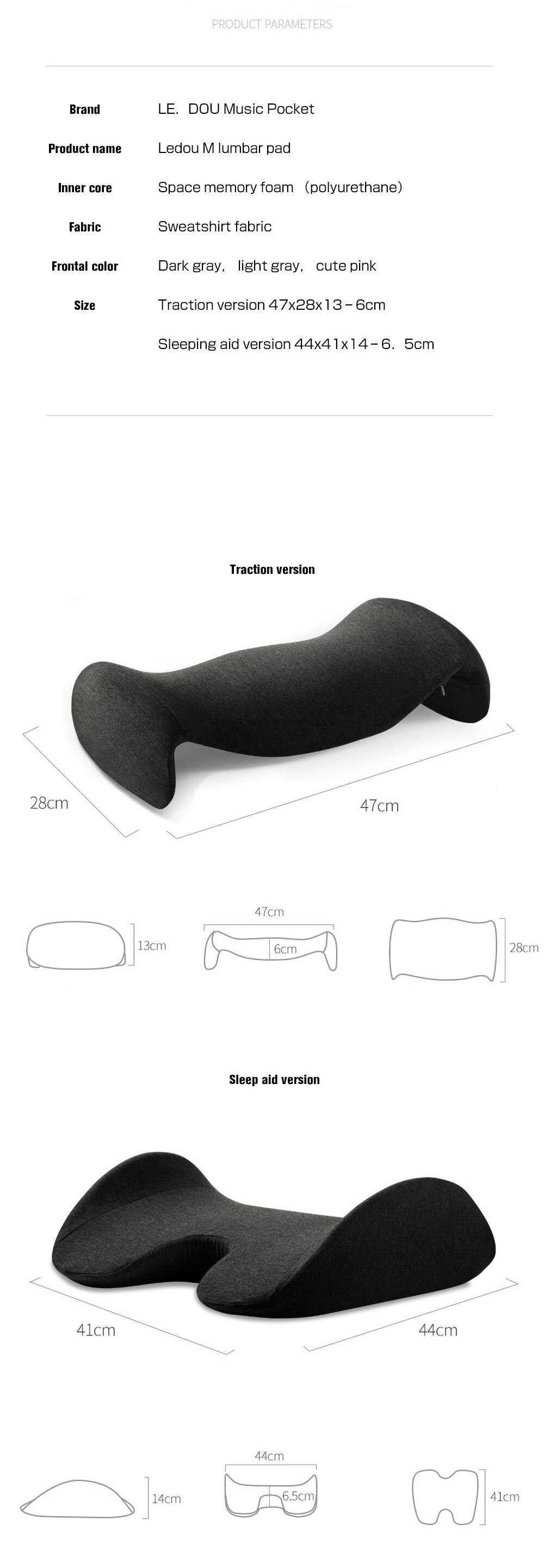 Almohadas ortopédicas de espuma viscoelástica para mujeres embarazadas, cojín de soporte para la cintura y la espalda, almohada de presión de rebote lento