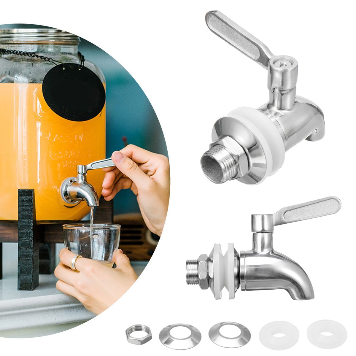 Stainless Steel Water dispenser Faucet Tap Draft Beer Faucet for Home Brew Fermenter Wine Draft Beer Juice Dispenser Drink 16mm