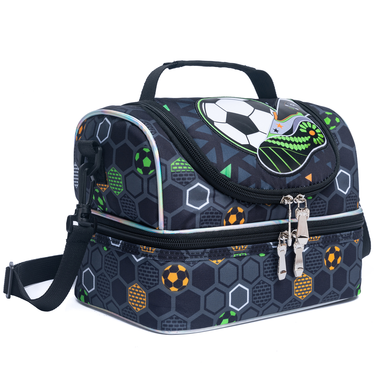 Lunch Box for Boys 5-12 Bento Box for Kids with Ice Pack Lunch Box with Stainless Steel Water Bottle: black