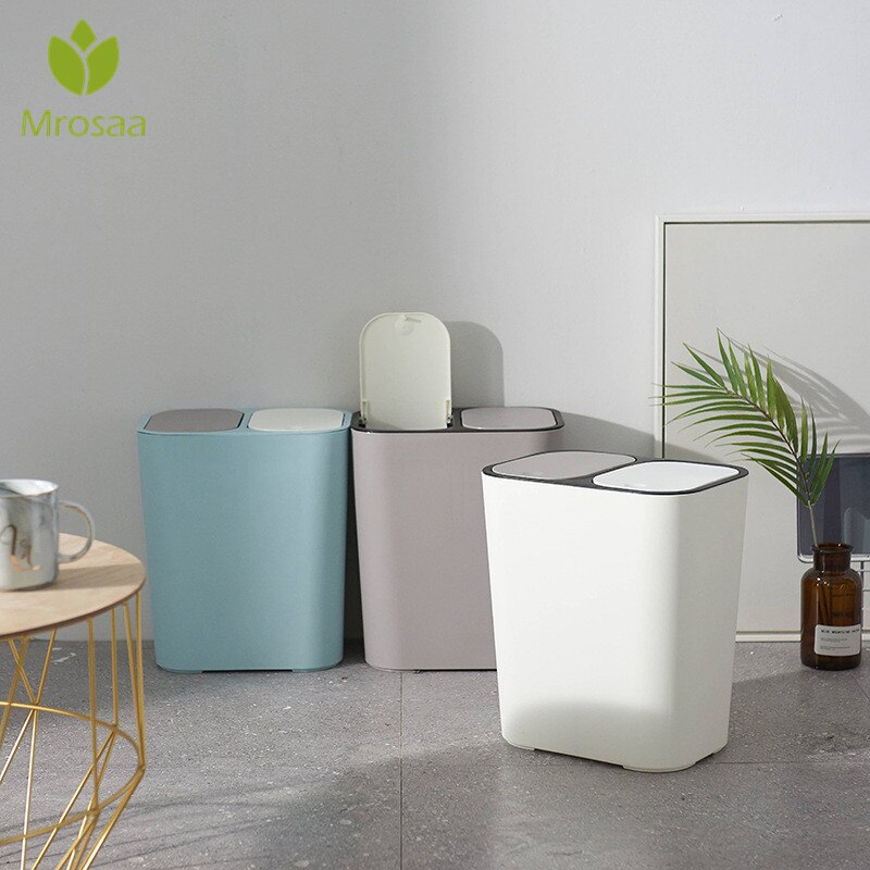 Classification Waste Garbage Bins Dustbin Bucket Household Press-Type Trash Can for Kitchen Bathroom Bedroom With Lid