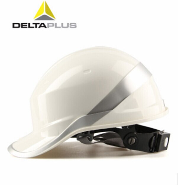 UNS Lagerbier Delta Plus DIAMANT V hoch Sicherheit Helm Hallo Vis Bauherren Harte Hütte mit Kinnriemen: Weiß