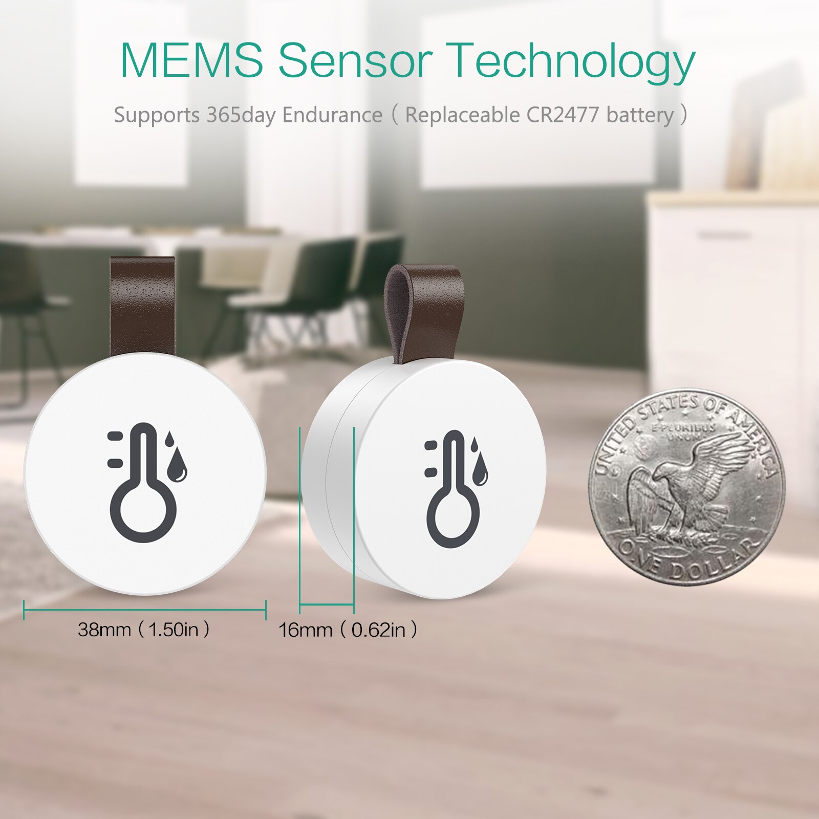 ORIA-termómetro inteligente para el hogar, higrómetro inalámbrico con Bluetooth, Sensor de temperatura y humedad para exteriores