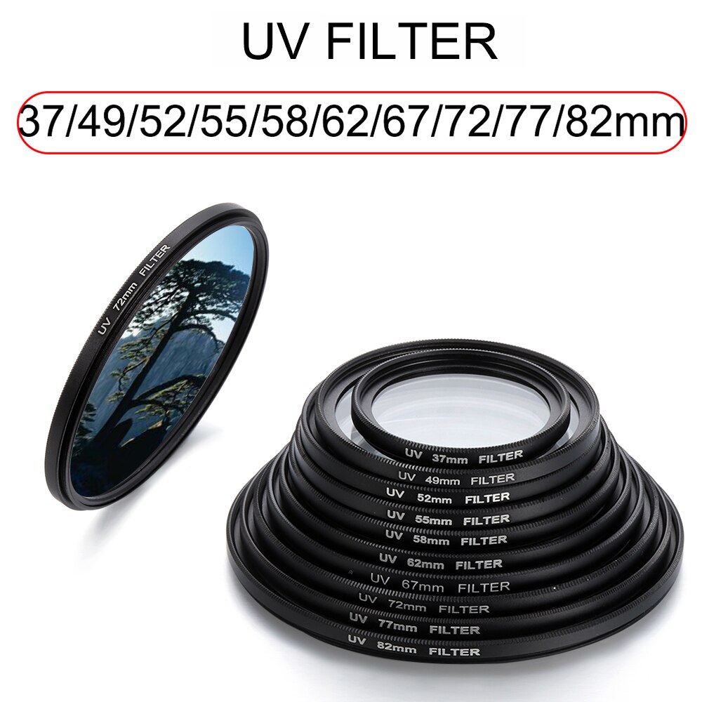 Camera UV Round Filter DSLR Clear Lens 49MM 52MM 55MM 58MM 62MM 67MM 72MM 77MM Camera Accessories