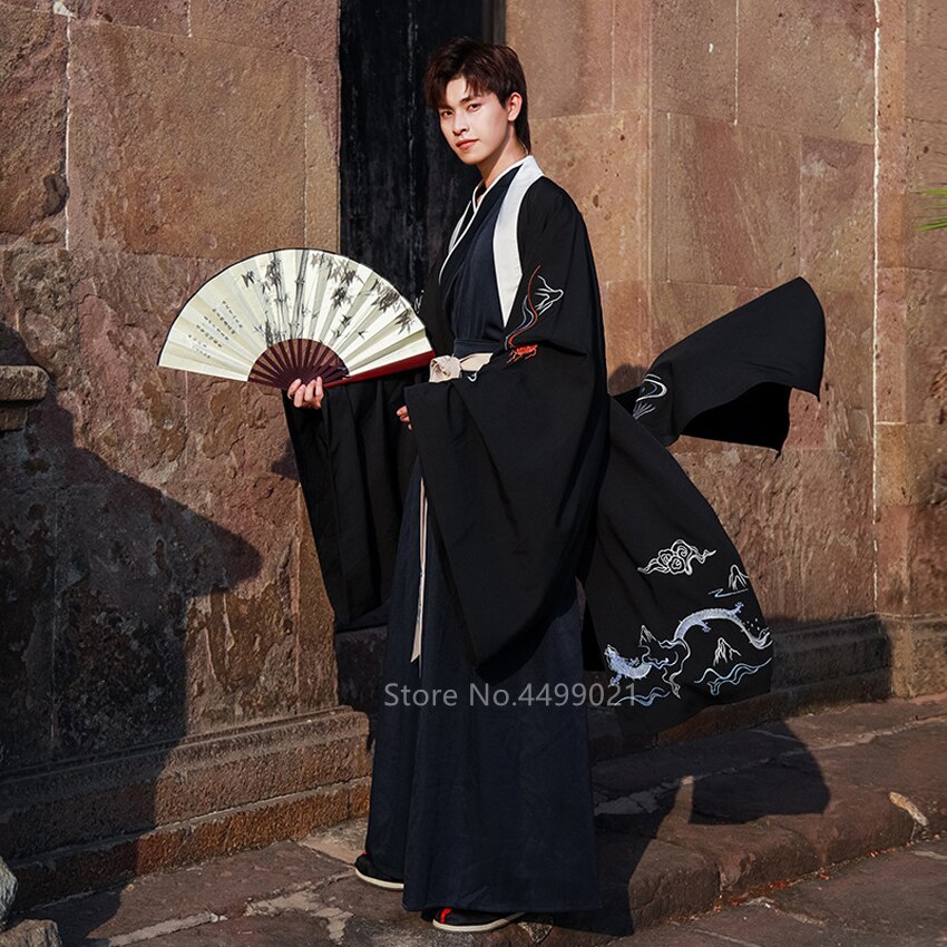 Costume Hanfu de la dynastie Tang pour hommes, longue robe traditionnelle chinoise pour la danse