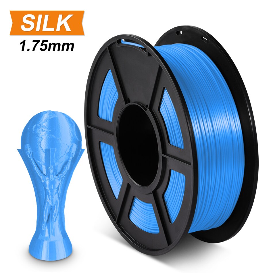 SUNLU – Filament 1.75 soie PLA pour imprimante 3D, Texture de soie, matériaux d&#39;impression arc-en-ciel: SILK Blue