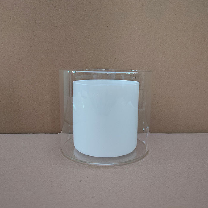 Clear White Cylinder Glass Lamp Shade Replacements for Lighting Fixtures, Frosted Glass Lampshade for E27 Wall Sonces Chandelier: short set