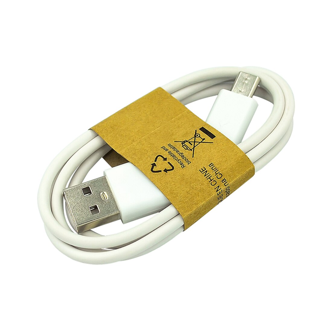 Android USB cable micro charging cable smartphone universal extended head raspberry pie power cable: white