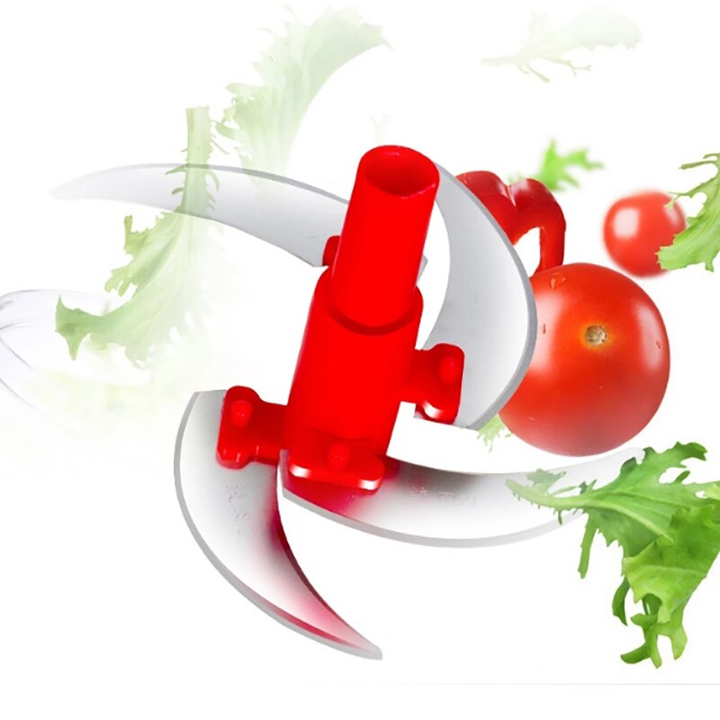Red Food Processor Manual Hand-Powered Crank Large Chopper Mincer Blender Mixer Cutter Chop Meat Fruits Vegetables Onions