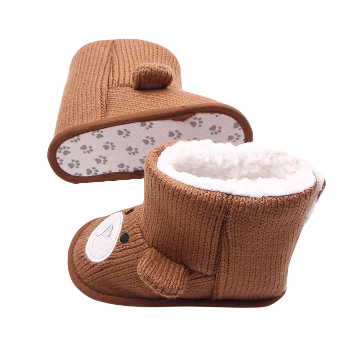 Peuter Baby Jongens Meisjes Snowboots Winter Warm Bont Voering Gebreide Booties Zachte Zool Anti-Slip Baby Prewalkers