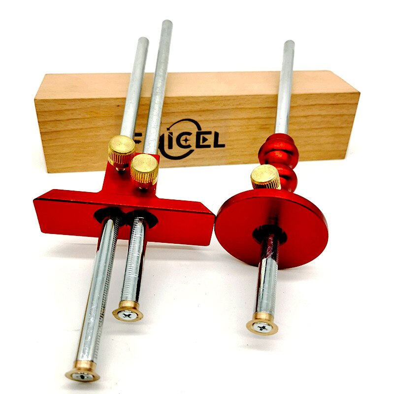Woodworking Double Head Parallel Marking Ruler Dovetail Marker Gauge Guide Making Jig Linear Drawing Mortise Scriber