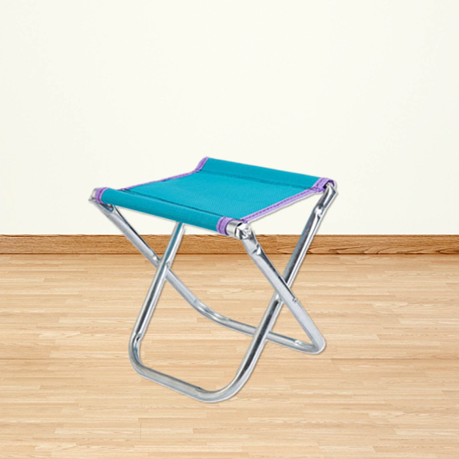 Thick Stainless Steel Folding Stool Foldable Portable Non-toxic Breathable Fishing Mesh Chair Backrest Stool Random Color