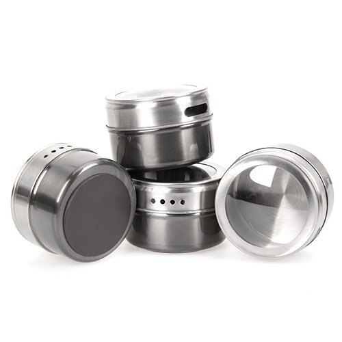 Magnetic Spice Jars Set Container With Labels Stickers Seasoning Bottle Pepper Storage Tin Seasoning Pot Kitchen Seasoning Tool