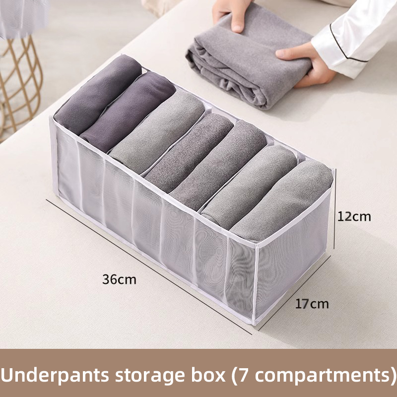 Jeans Organization Storage Box Closet Organizer For Underwear Clothing System Socks Pants Drawer Organizers Cabinet: MULTI