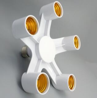 Fotostudio lampen lampvoet houder lampfitting splitter adapter voor studio daglicht  (e27-e27): 5 in 1