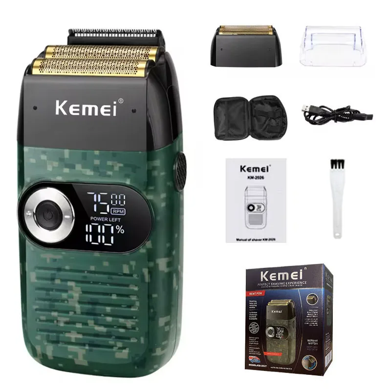 Kemei KM-2027 KM-5098 Professioneller Haarschneider und Bartschneider Neues USB wiederaufladbarer Rasierer für Männer Elektrische Haarschneidemaschinen: Rot