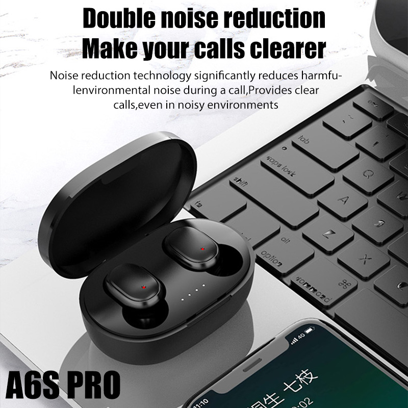 A6s Pro Tws Bluetooth Oortelefoon Draadloze Hoofdtelefoon Sport Oordopjes Gaming Headset Met Dual Microfoon Opladen Box Voor Smartphone