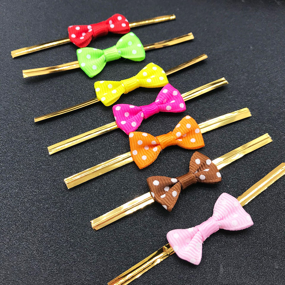 50 Stuks Bow Tie Wikkelen Bags Gold Draad Strik Binddraad Diy Lollipop Snoep Koekjes Snack Verpakking Afdichting Vaste ties