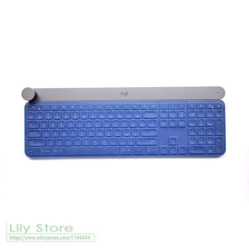 For Logitech Craft Wireless Keyboard Mechanical Keyboard Protector Skin Film Game Office Desktop Keyboard Anti Dust Cover: blue