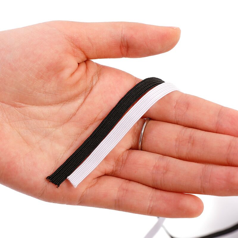 Cinta elástica para mascarilla, banda blanca de 5m de ancho y 3-15mm para cinturón de licra, costura, cinta, Material de costura flexible para pantalones cortos