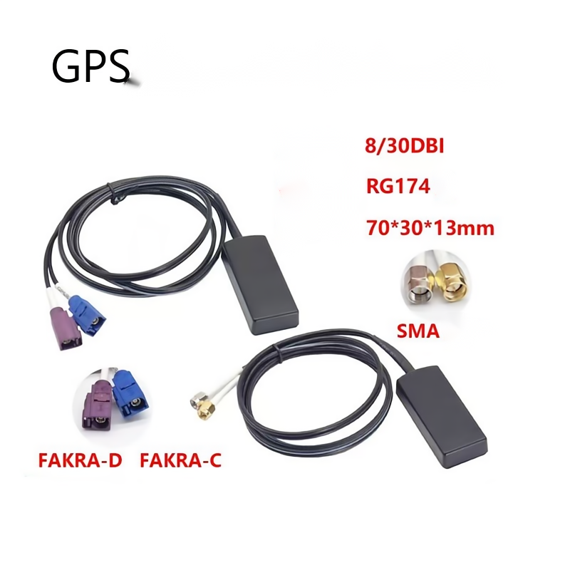 SMA, Fakra RG174 connector antenna combination 3-on-1 dual Bnad LTE BD, vehicle universal, 3M cable, 4G+4G+GPS