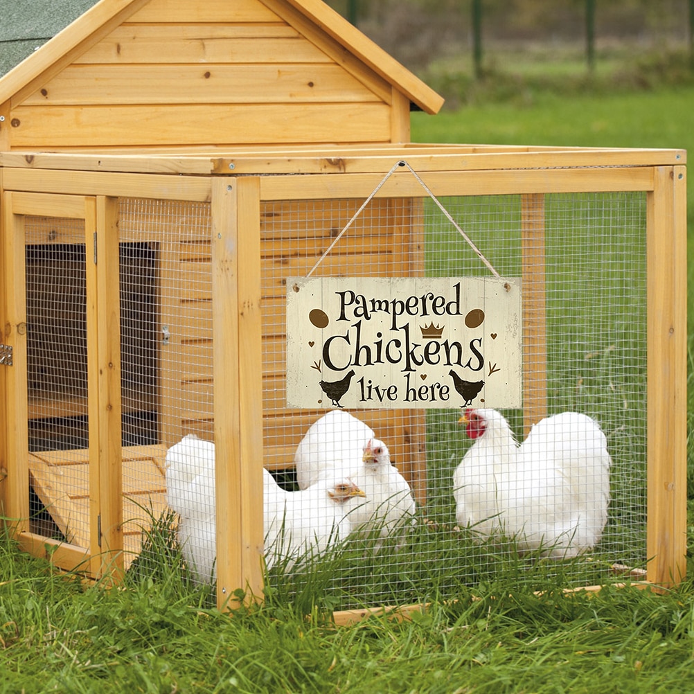 1 stk træ hønsegård hængeplader hønseskilte brevtryk hjem som billede indretning firkantet plakette hønsehøneskilt