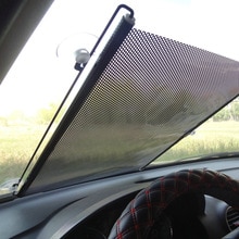 Allgt Auto Voorruit Rollback Zonnescherm Window Screen Cover Auto Raamfolies &amp; Solar Bescherming Zwart 125Cm X 50Cm