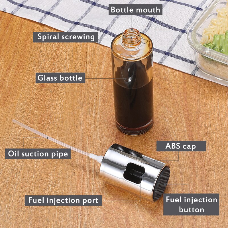 Stainless Steel Olive Oil Sprayer Bottle Pump Oil Pot Leak-proof Grill BBQ Sprayer Oil Dispenser BBQ Cookware Kitchen Gadgets