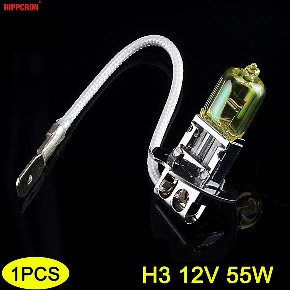 Hippcron H3 Halogeenlamp 12V 55W 1 Stuk Yellow3000K Koplamp Glas Vervanging Auto Licht Auto Lamp