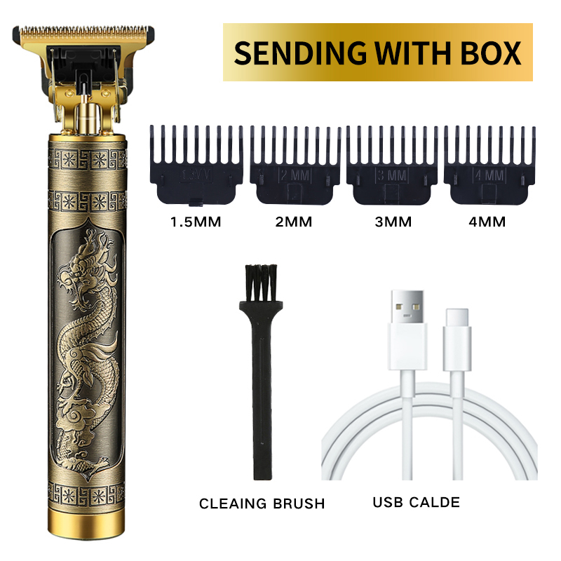 2022 hårtrimmer buddha shaver usb genopladelig hårbarberklipper ledningsfri skæremaskine barbering trådløs elektrisk barbermaskine mænd: Drage med kasse