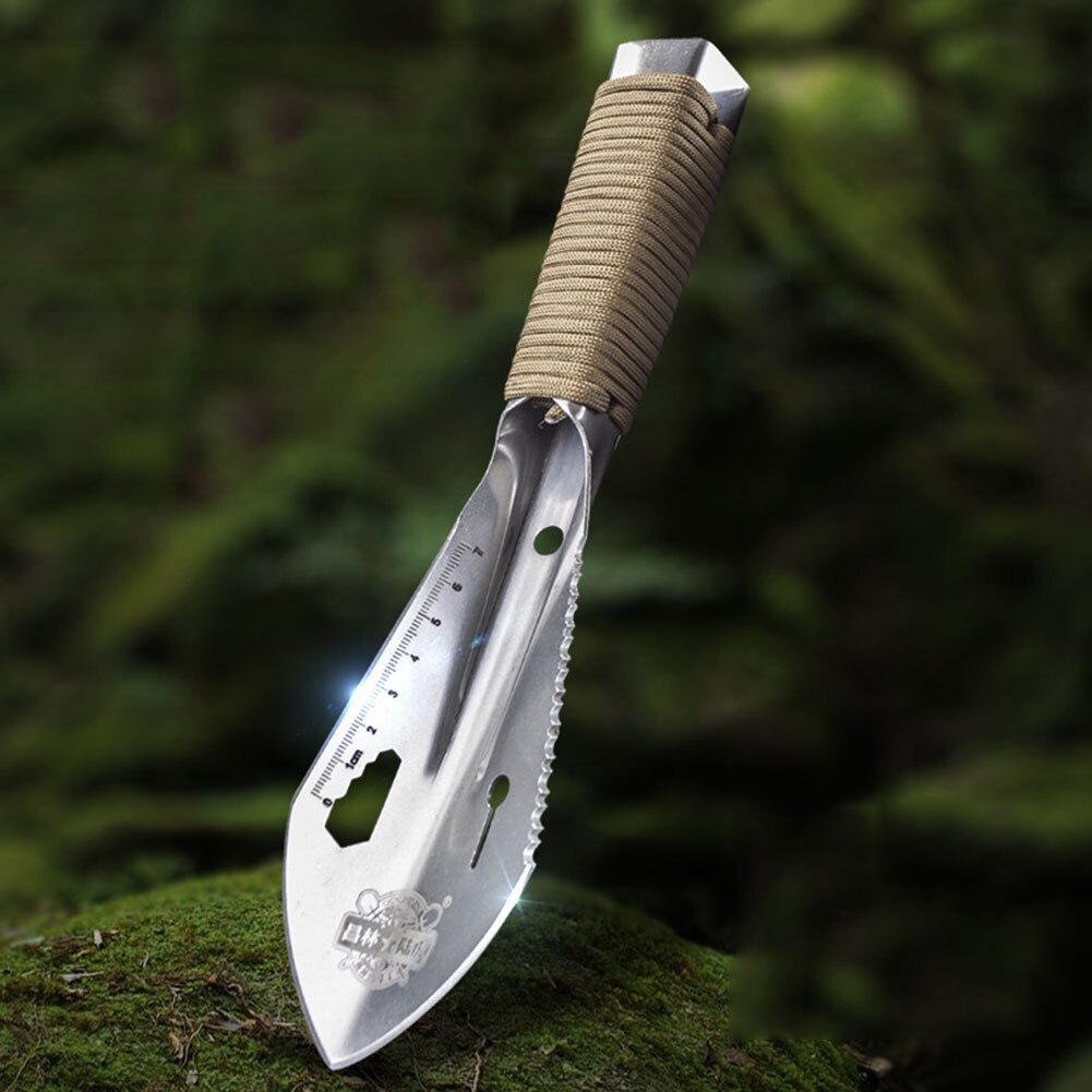 Stainless Steel Garden Shovel Multipurpose Shovel With Sawtooth Hex Wrench Ruler Digging Trowel Knife Spear Garden Multi Tool