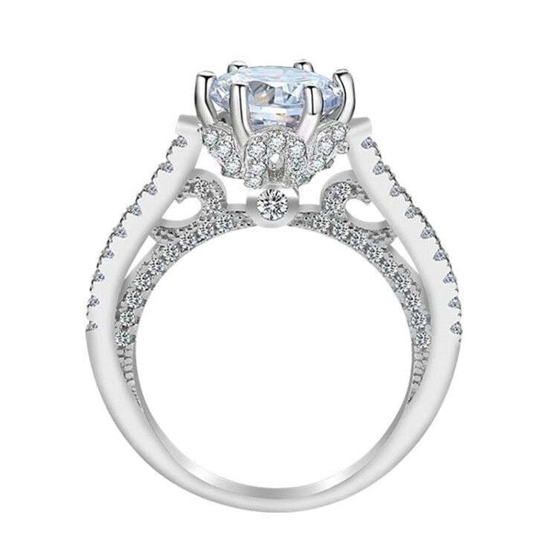 Modyle Cubic Zirconia Female Silver Color Ring for Woman Bride wedding Crystal Ring Engagement Ring