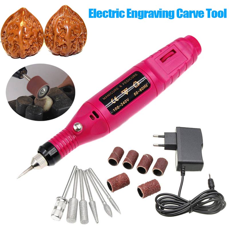 15 Pcs/set DIY Electric Engraving Engraver Pen Carve Tool for Jewelry Metal Glass EU Plug SUB: Default Title