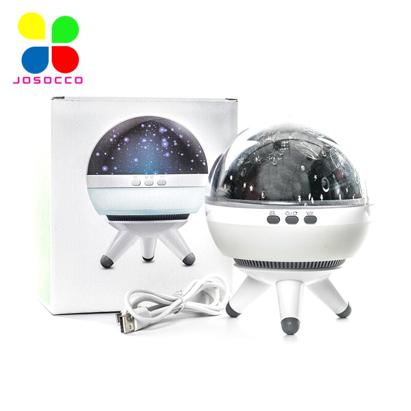 JOSOCCO Led Nachtlampje Roterende Projector Spin Sterrenhemel Star Master Kinderen Kids Baby Slaap Romantische Led USB Lamp Projector