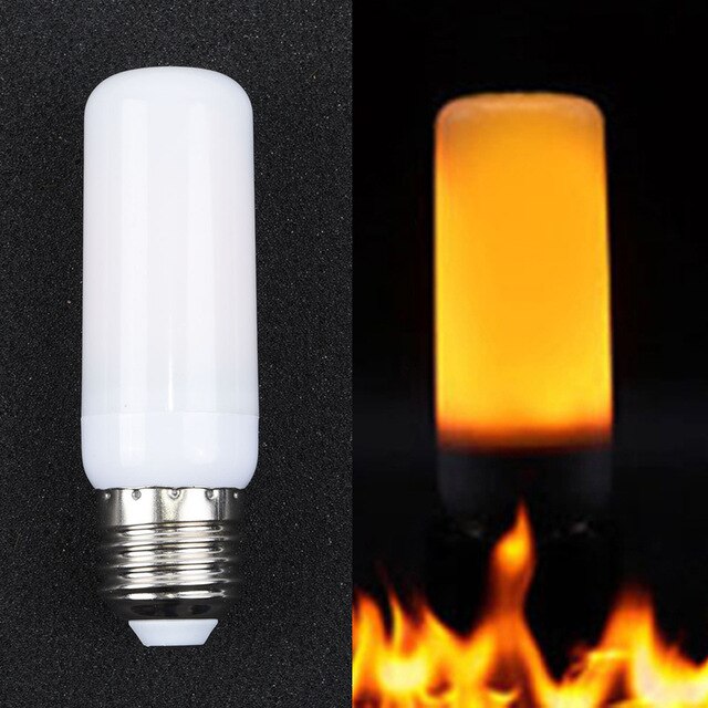 LED Burning Flicker Light Bulb USB Flame Effect Fire Battery/Decorative Lamp: 3 Modes