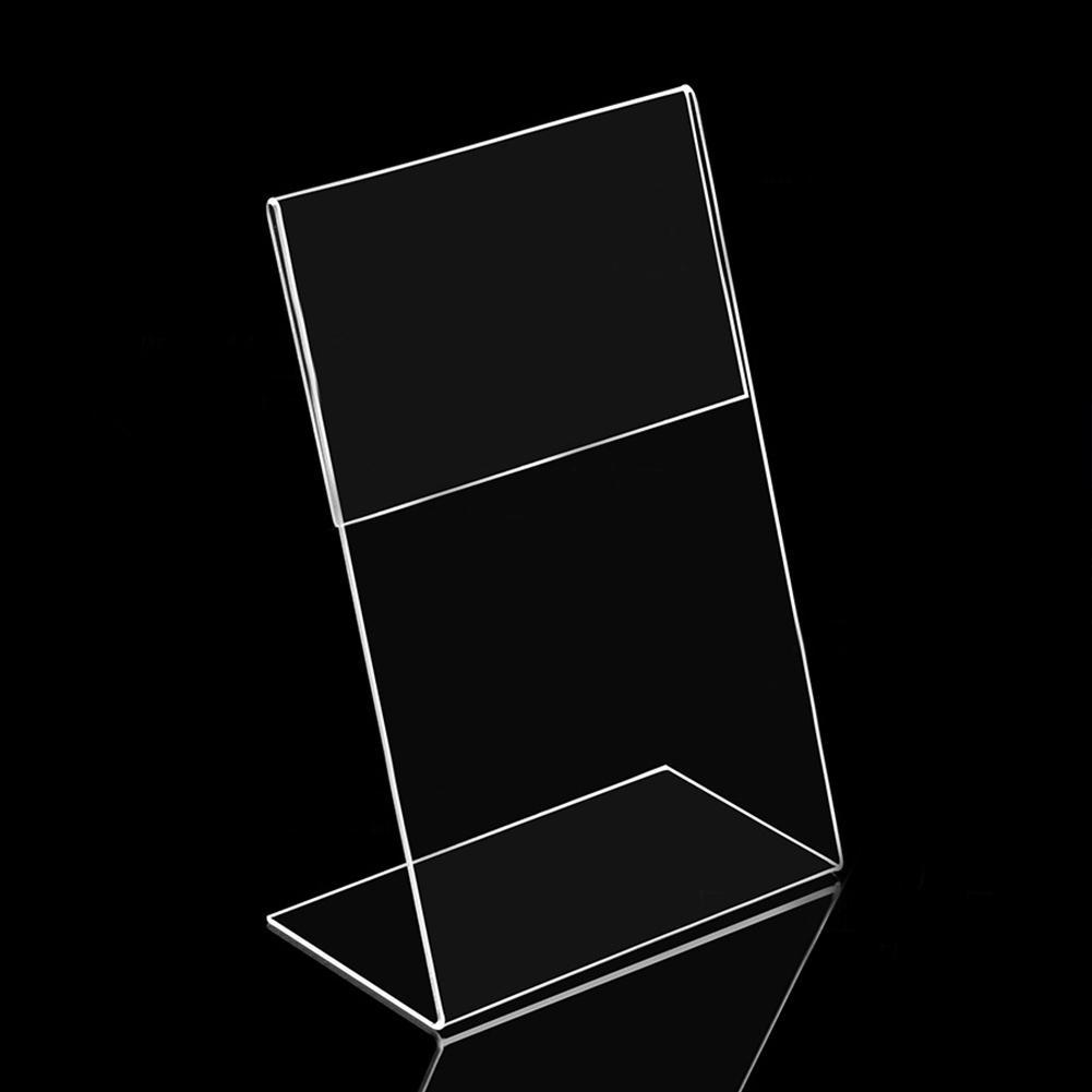 5pcs Acrylic Transparent Card Holder Stand Desk Sign A6 1.3mm Holder Holders Label Card Price Paper Display Frame Stand Lab I6a4: Default Title