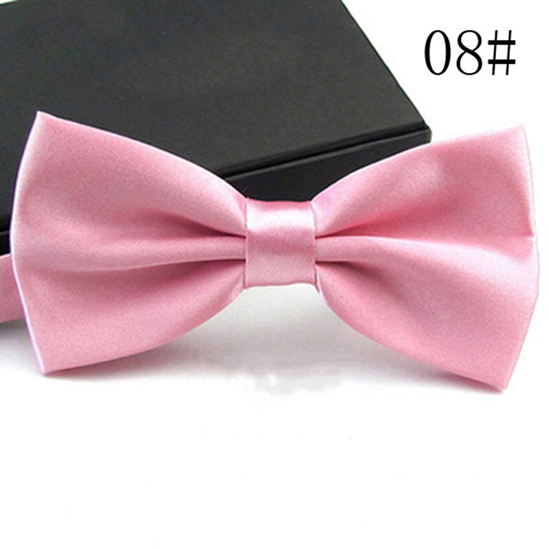 Solid Parent-Child Bow tie Charming Kids Pets Adult Family Butterfly Satin Party Dinner Wedding Cute bow tie Accessory: Men Light Pink