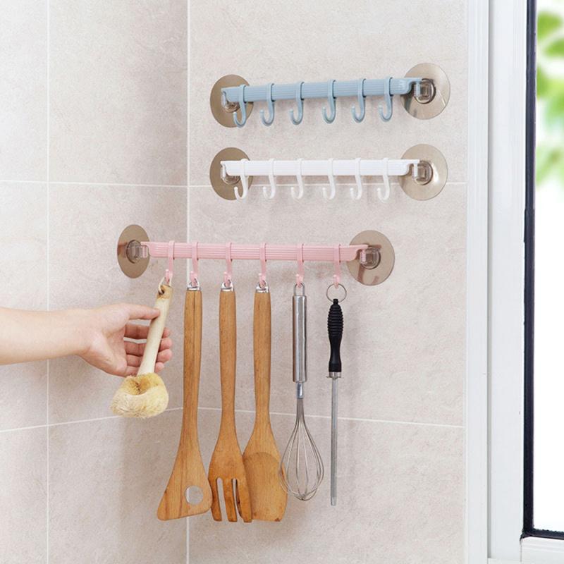 1 Uds gancho con adhesivo fuerte utensilios para el baño, organizador de toallas, soporte de cocina, colgador de pared, perchero sin costuras, estantes