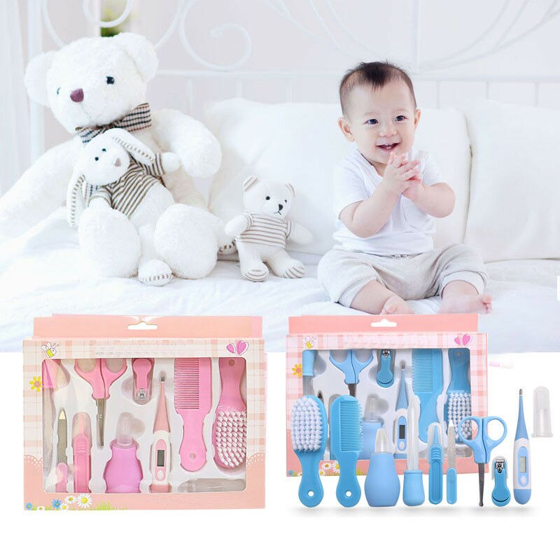 10 stuks babyverzorgingsset voor pasgeborenen, nagelborstel, thermometer, verzorgingsset voor kinderen