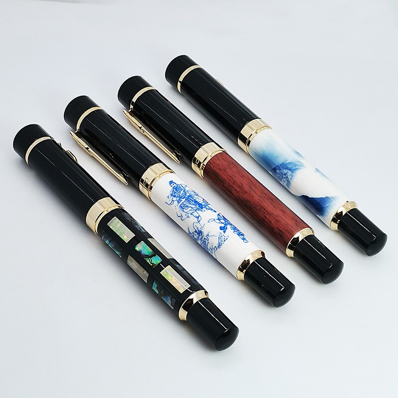 Jinhao 650 Luxury Fountain Pen Shell Calligraphy Pen Mb or 1.0mm Nib Blue Writing Pens Caneta Tinteiro