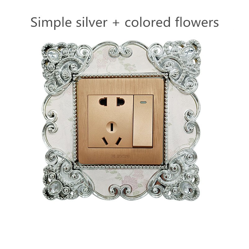 switch cover protection switch decorative stickers square switch wall lamp socket stickers decorative switch sticke: Pink