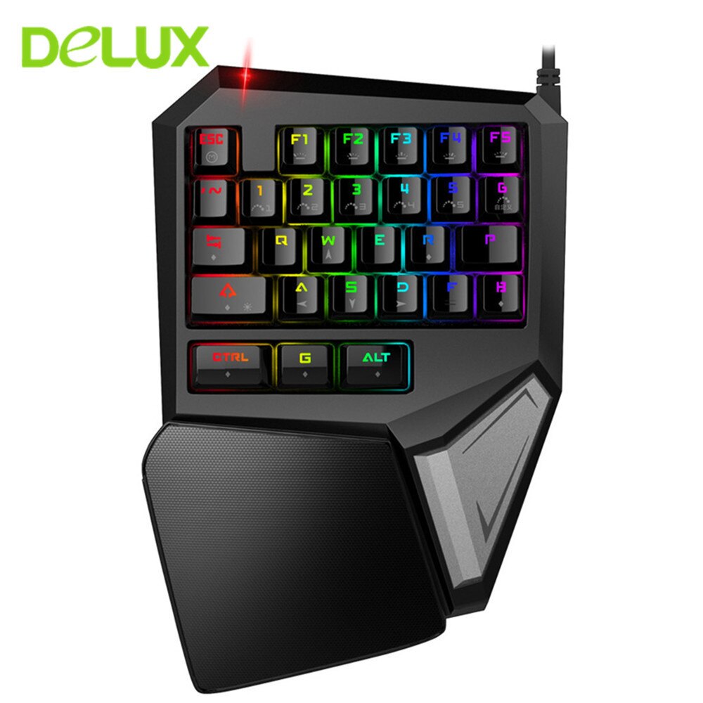 Delux Mini Keyboard T9 Plus Mechanical Gaming Keypad Wired Gaming Mouse 12000 DPI Computer Mice for Laptop PC Gamer: only T9 Plus keypad