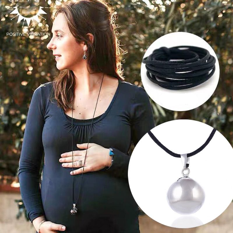 652F collana in argento con sfera di armonia collana da donna con ciondolo Bola in gravidanza brillante mamma