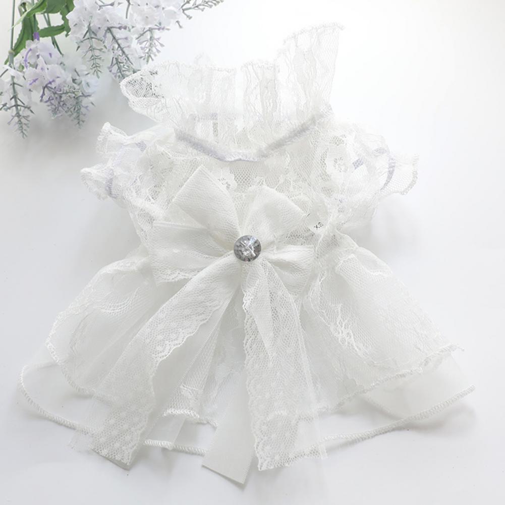 Stylish Dog Dress Lace Unisex Dog Skirt Pet Lace Wedding Dress for Cat Dog Dress