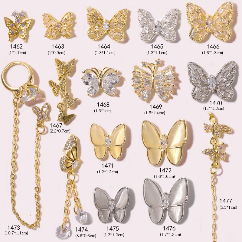 Negle rhinestones sten sommerfugle smykker rhinestone uregelmæssige perler til negle kunst dekorationer krystaller tilbehør