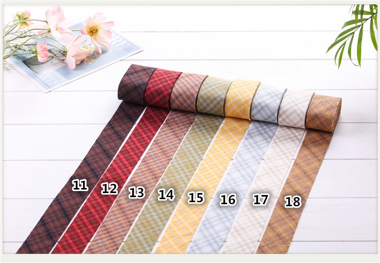 Ruban de bandes de reliure de biais de coton teint par fil de grille de 4 cm, accessoires de couture de coupe faits main de tissu de coton de Patchwork 5 M