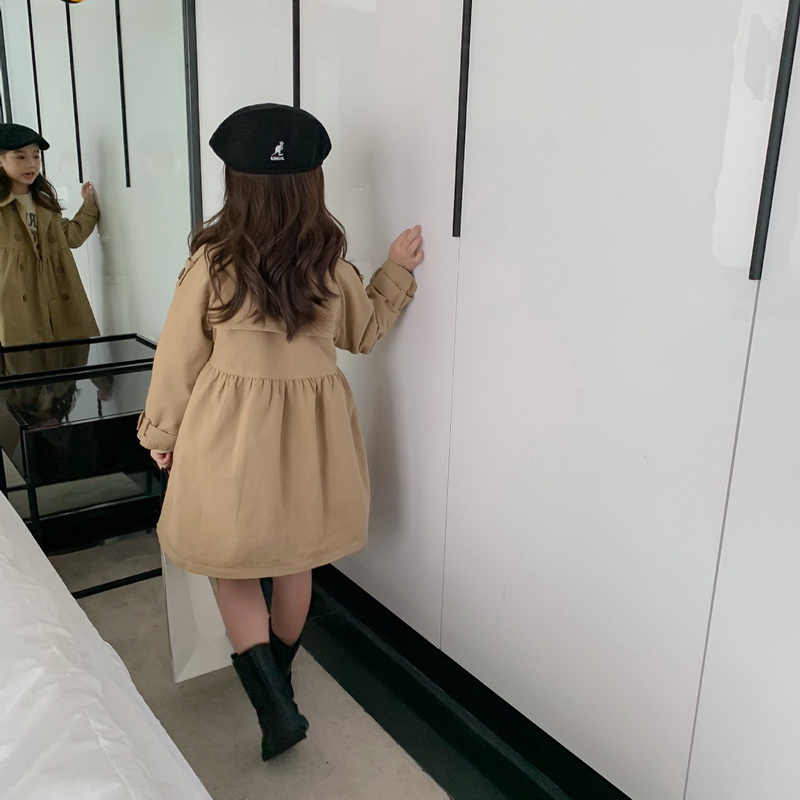 koreanische Stil Neue Frühling Mädchen Graben Khaki Lange Ärmel Mantel Nette Stil Outwear Kinder Kleidung E067