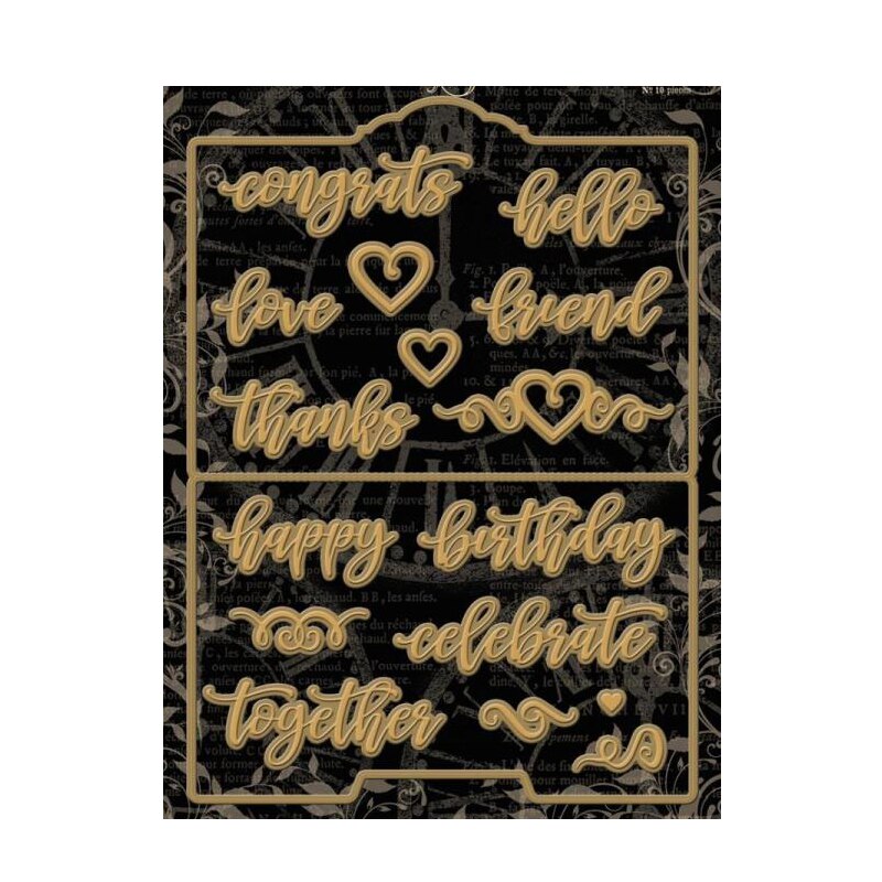 Troqueles de corte de Metal con palabras en inglés para colección de recortes, troqueles de papel de aluminio para tarjeta de celebración de feliz cumpleaños, sin sellos, novedad de